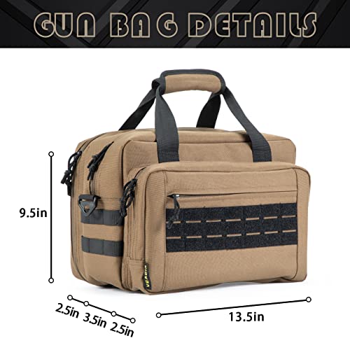 Veagia Range Bag Pistol Case Gun Range Bags For Handguns And Ammo Gun Case 3 Pistols Soft Carrying Bags (Brown) #TOP5
