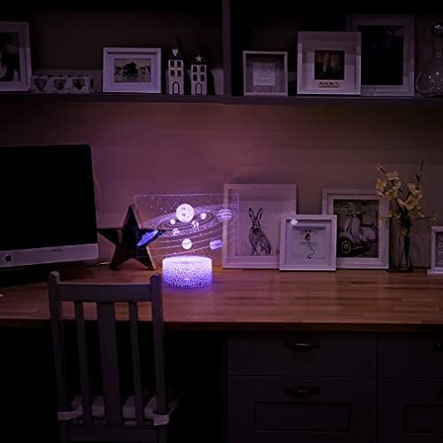 Solar System 3D Night Light,Universe Space Illusion Lamp,16 Colours Changing LED Night Light for Children's Room Decor on Birthdays or Holidays Gift