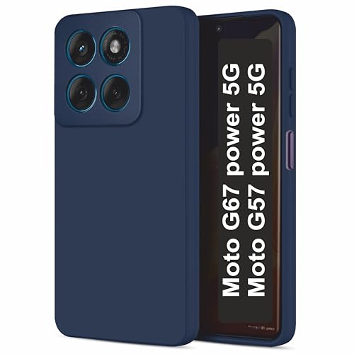 Image of SBMS Silicone Back Cover Case for Motorola Moto G67 Power 5G / Moto G57 Power 5G | Soft Micro-Fibre Lining Inside | Camera Protection Bump | Shockproof Back Cover Case for Moto G67 Power 5G (Blue)