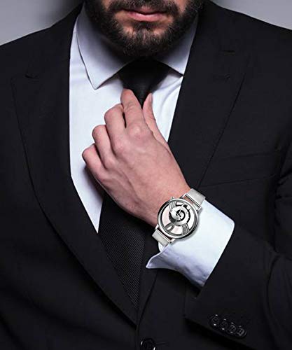 Udaney 2019 New Musical Note Hollow Stainless Steel Mesh Strap Quartz Unisex Fashion Wrist Watch