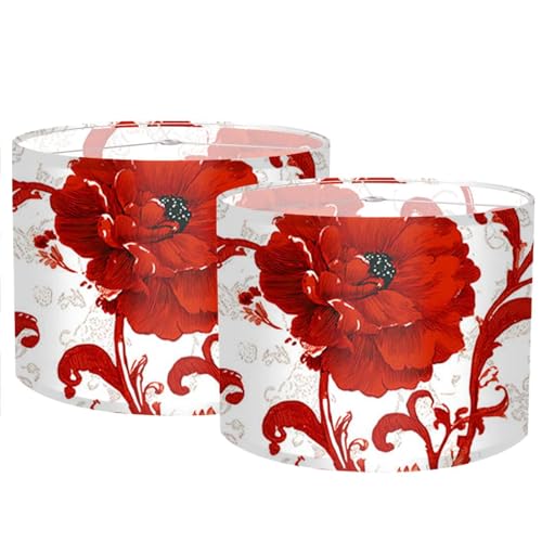 Image of Nuxovilar Lamp Shades Set of 2, 13 inch Top x 13 inch Bottom x 10 inch High (Spider)