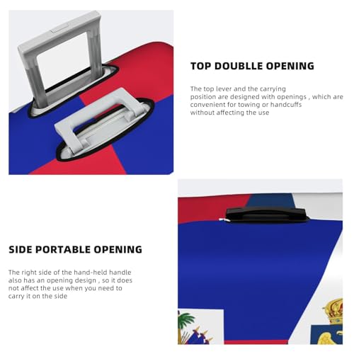 Travel Luggage Cover Half Haiti Half France Flag Fashion Washable Baggage Suitcase Protector Fit For Luggage Small4