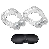 Anti Snore Nose Clip 2PCS +3D Sleep Mask | Stop Snoring Devices That Work | Anti Snoring Nose Clip | Snoring Aids | Snore Silencer | Micro Anti Snoring Device | Silicone Magnetic Nose Clip For Snoring