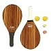 Joga Frescobol Wooden Paddle Set; Dark Stain