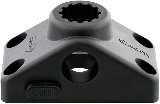 Scotty #241L-BK Locking Side Deck Mounting Bracket | Secure Side-Deck Mount for Scotty Rod Holders & Accessories, Heavy-Duty, Fishing Accessory