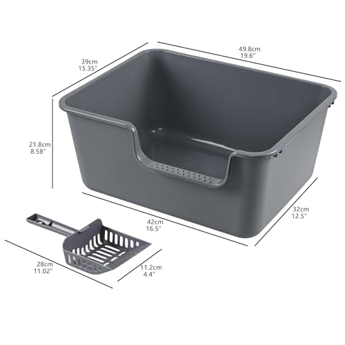 4 Cajas sanitarias para gatos plásticas anti-salpicaduras grises miniatura 2