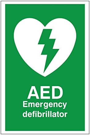 5 x AED Emergency Defibrillator Signs 200mm x 300mm - Self Adhesive