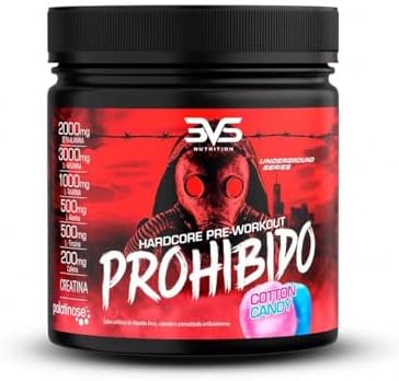 3VS Nutrition Pré Treino Prohibido 360g Sabor Algodão Doce
