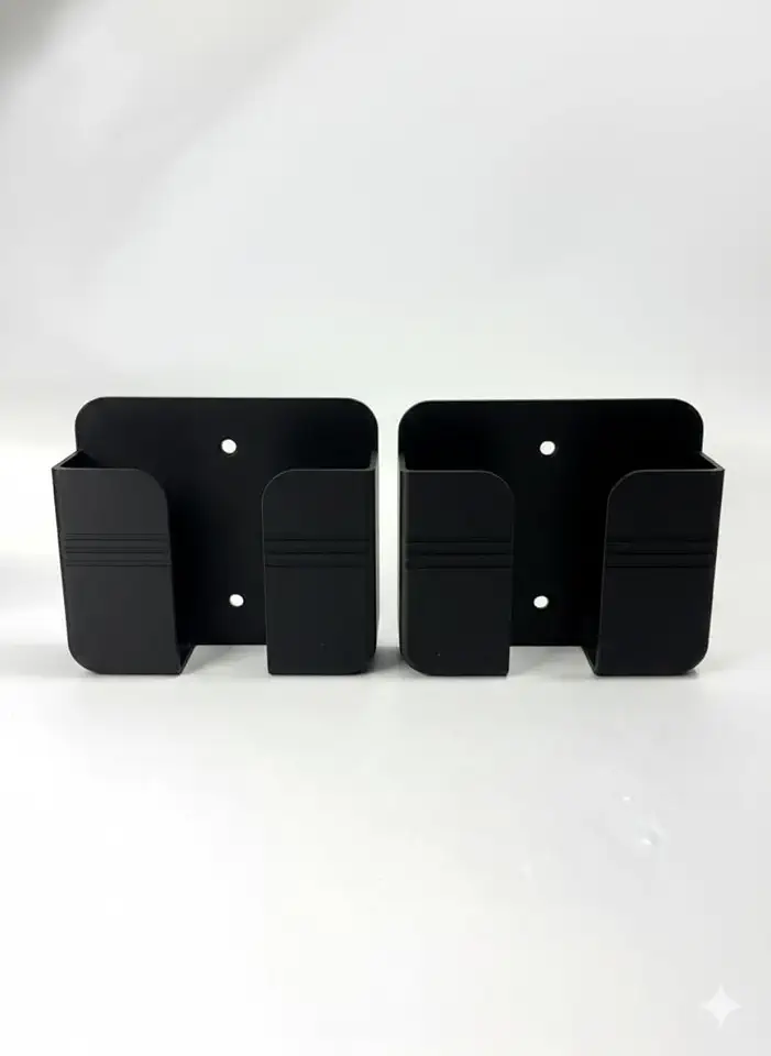 Kit com 2 Suporte Multiuso De Parede Para Celular Controle Plástico Para Carregar Celular - Preto