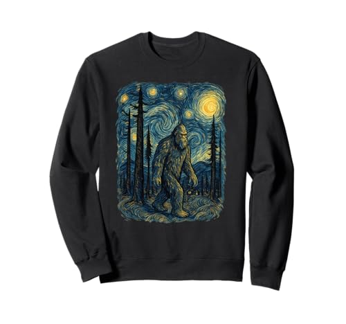 Arte críptido de Bigfoot Starry Forest Night, Divertido Regalo Sudadera