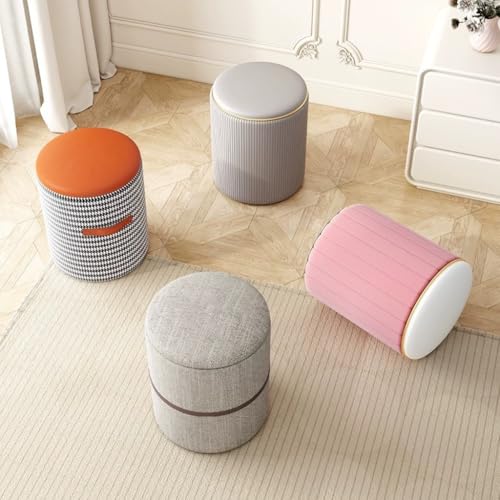 Pouf repose-pieds multifonctionnel cuir capitonné marron