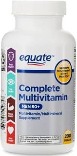 Equate Complete Multivitamin/Multimineral Supplement Tablets, Men 50+, 200 Count