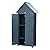 Outdoor Storage Shed with Floor & Adjustable Shelves, Wooden Garden Tool Cabinet Weatherproof, 71" Vertical Patio Organizer