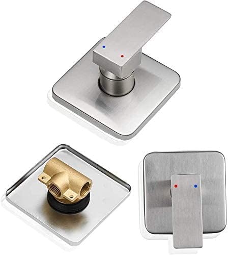 Miniatura 5 de JingGang Juego de grifo de ducha de níquel cepillado para baño, sistema de ducha de lluvia de lujo con cabezal de ducha de lluvia, kit de molduras