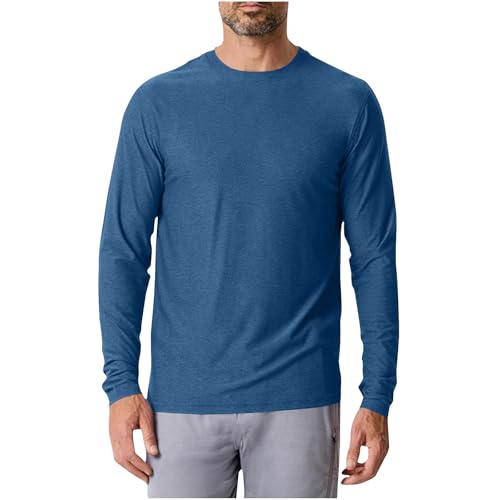 Mens UPF 50+ Rash Guard Lightweight Quick Dry Moisture Wicking Long Sleeve Sun Shirts Athletic Workout Running Tshirt