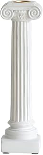 Roman Pillar Statues Greek Columns Candle Holder Mini Roman Pillar Greek Columns Retro Resin Office Desktop Decor for Wedding Table Garden Home Decoration (White)