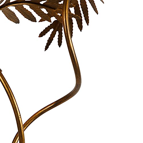 Lampada Da Terra Botanica Qazqa 170cm Stile Rustico Oro: 2 Luci E27 Per Soggiorno E Camera - 4