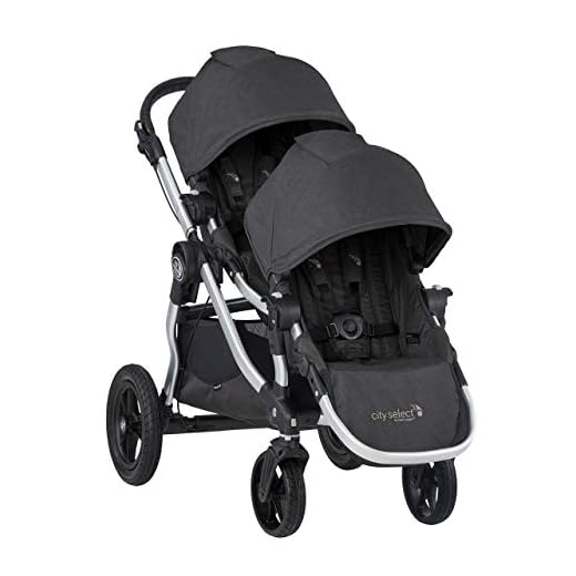 Baby Jogger City Select Double Stroller | Baby Stroller with 16 Ways to Ride, Included Second Seat | Quick Fold Stroller, Jet