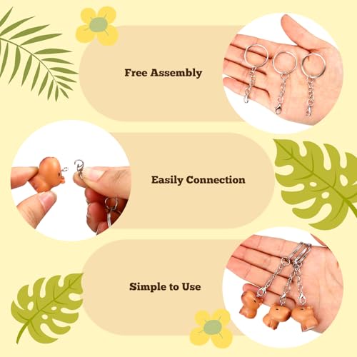 Image of Landical 36 Pcs Mini Capybara Resin Keychain Capybara Party Favor Keychains 3D Animal Pendant Figurine Accessories for Party