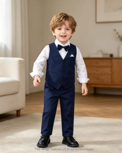 Image of SANGTREE Baby Boys Toddler Gentleman Kids Formal Outfits Long Sleeve Suit Clothing Set 3 Months - 9 Years