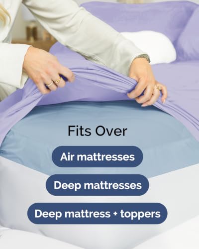 Image of CGK Linens 2 Pack Extra Deep Twin XL Fitted Sheets - Lavender