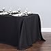 LinenTablecloth 90 x 132-Inch Rectangular Polyester Tablecloth with rounded corners Black