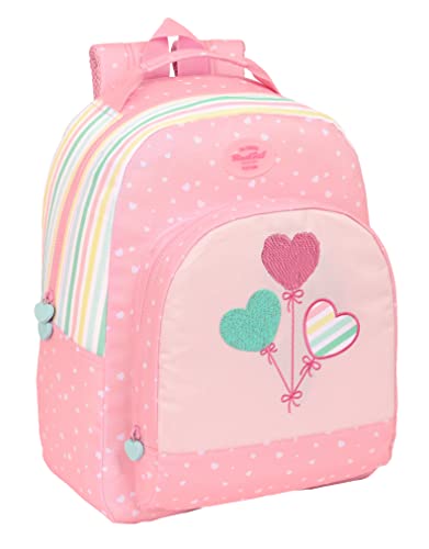 Blackfit8 - Mochila Adaptable Carro Adaptable a Carro, Mochila, Ideal para Niños de Diferentes Edades, Tejido Reciclable, Cómoda y Versátil, Calidad y Resistencia, 32x15x42 cm, Color Rosa