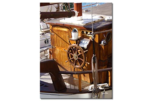 Glücksvilla - Velero 6 – Div. Dimensiones (cuadro de vidrio acrílico 5 mm, 40 x 30 cm) de DE – Impresión de pared XXL horizontal – Barco barco velero náutico Bretaña Normandía marítima