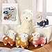 Civaner Llama Stuffed Animal with 4 Baby Llama Plushies Cute Alpaca Plush Set Soft Kawaii Alpaca Pillow for Kids Girls Easter Mother's Day Birthday Party Charity Donation Home Decor(White)