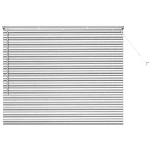 Genérico Persiana para Ventana con Cortinas Manual Plateado Aluminio,Decoración,Tratamientos de la Ventana,Persianas y estores-42005909