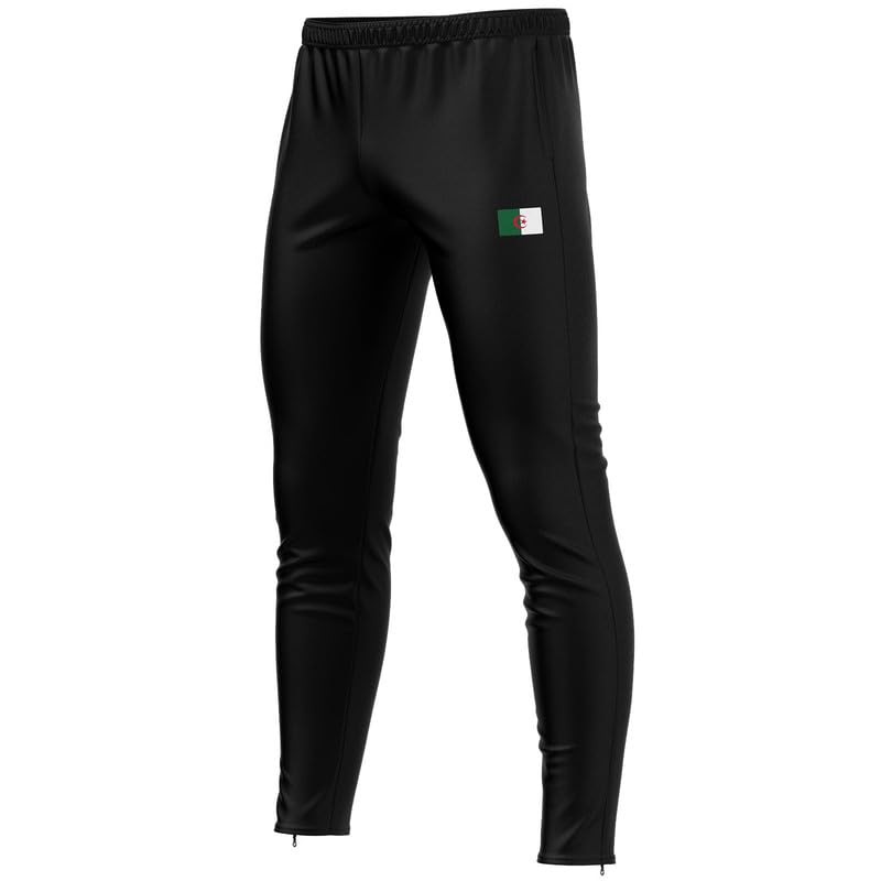 Pantalón Argelia AG-114 fútbol negro deportivo largo de entrenamiento para adultos