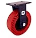 RWM Casters 76 Series Plate Caster, Rigid, Kingpinless, Heavy Duty Nylon Wheel, Ball Bearing, 7000 lbs Capacity, 8" Wheel Dia, 3" Wheel Width, 10-1/2" Mount Height, 7-1/4" Plate Length, 5-1/4" Plate Width