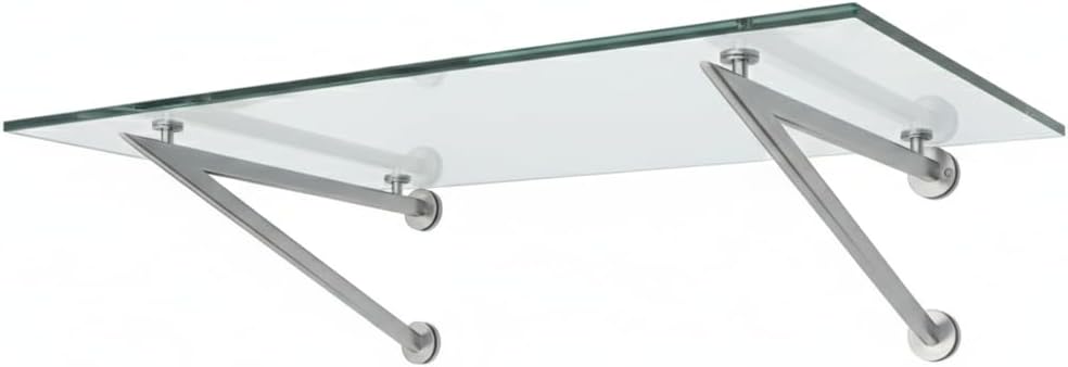 Auvent de porte en verre trempé Glaszentrum Hagen 150x90cm