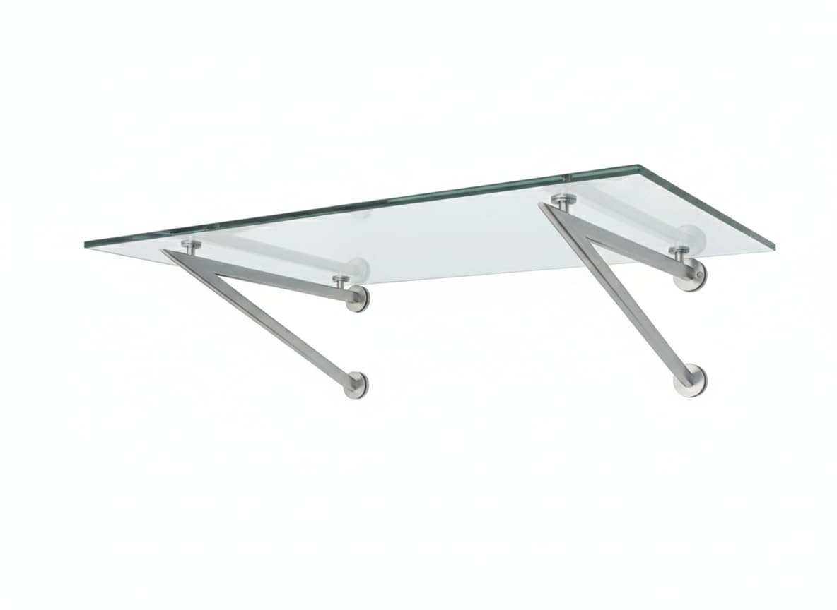 Glaszentrum Hagen - [Typ-CL] Vetro trasparente - Tettoia in vetro - Tettoia - padiglione - Tettoia della porta - Vetro stratificato di sicurezza incl (Typ - V, 120x90cm)