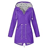 Leichte Regenjacke Damen Wasserdicht Atmungsaktiv: Windjacke Fahrrad Übergangsjacke Casual Regenmantel Windbreaker Jacket mit Kapuze Outdoor Wandern Kapuzenpullover für Radfahren Camping Reisen
