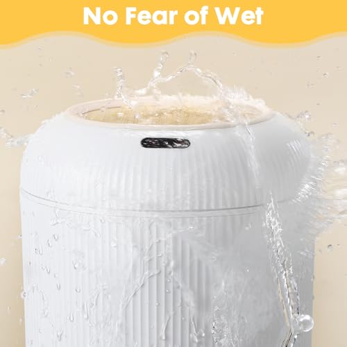 Image of Automatic Motion Sensor Bathroom Trash Can with Lid, 3 Gallon / 11L Touchless Trash Garbage Bin with Removable Legs for Kitchen, Bedroom, Office, Small Trash Cans Trashcan Wastebasket-White