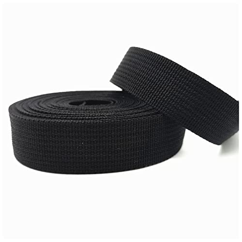 GLOBEXSSX Cinchas Tapiceria 5 Yardas/Lote 25 mm de Cinta de Cinta de Lona Bolsa de Correas de Mochila de Mochila de Bolso de Costura Accesorios Cinchas(Black)