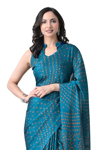 Image of MIRCHI FASHION Saree for Woman Chiffon Georgette Solid with Contrast Border | Lightweight Daily Wear Women's Sari and Printed Blouse Piece