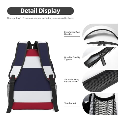 Sac à dos ordinateur drapeau Thaïlande noir pour voyage et travail