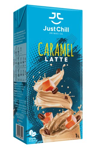 Just Chill Drinks Co. Ready-to-Drink Caramel Latte, 1 Litre - Creamy and Irresistibly Smooth
