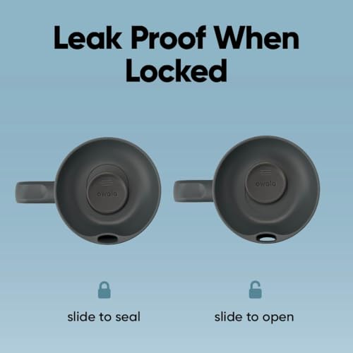 Image of Owala SmoothSip Slider Stainless Steel Insulated Travel Mug with handle, 100% Leak Proof, For Hot and Cold Drinks, Travel Friendly with Sliding Lock Lid, 24 oz, BPA Free, Leak Proof, High Dive