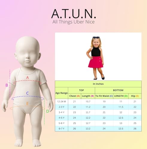 Image of A.T.U.N. (ALL THINGS UBER NICE) Girls Tank Top and Skort Set | Stylish Sleeveless 2 Piece Outfit Set for Kids | Comfortable Soft Fabric Clothing Set for Girls