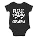 CBTwear Please Pass Me to Grandma - My Grandmother Loves Me - Cute Infant One-Piece Baby Bodysuit (Newborn, Black)