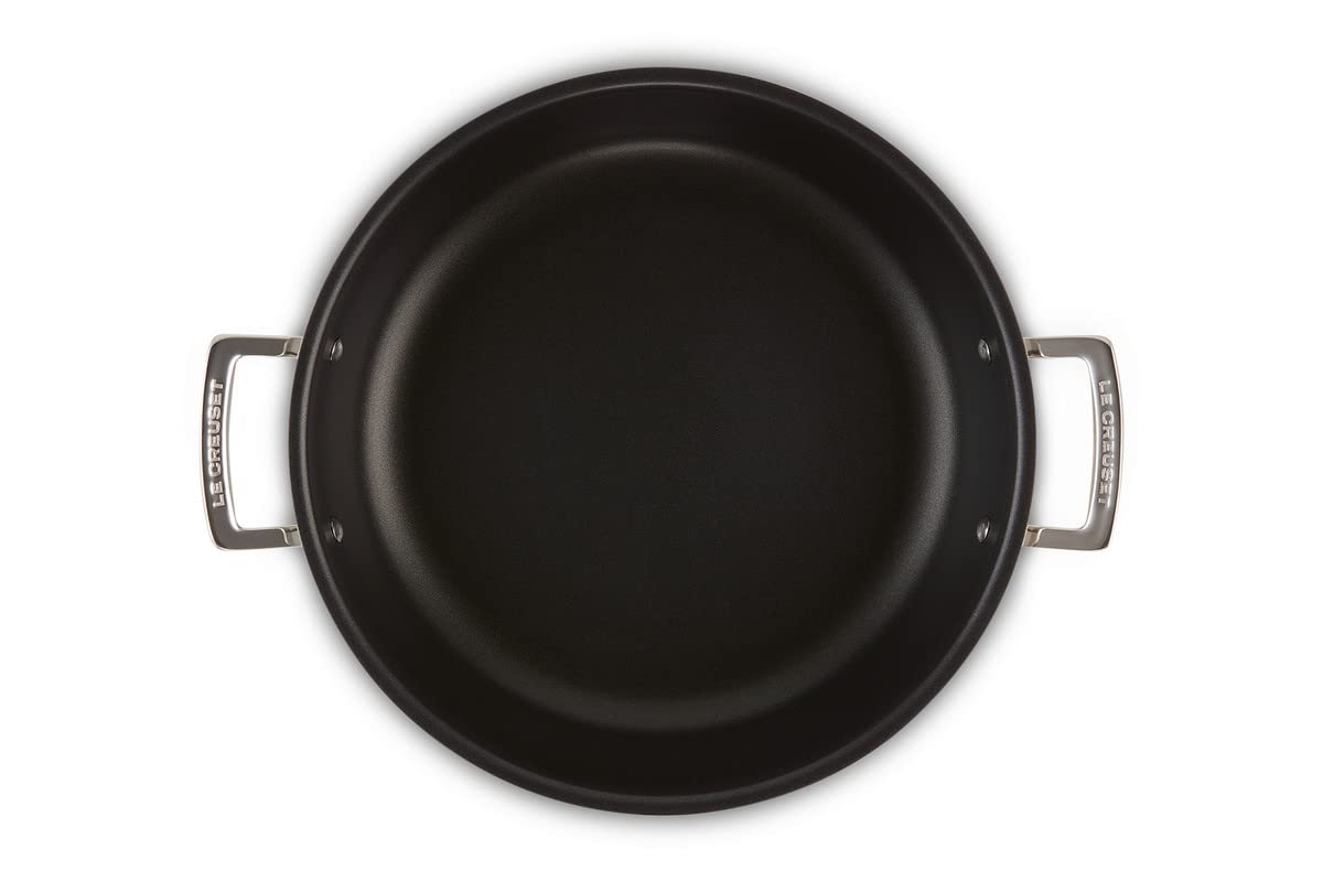 Le Creuset Sauteuse Anti-adhérente 3-ply, Avec Couvercle en Verre, 30 cm, Acier Inoxydable, Argenté,96102830000000