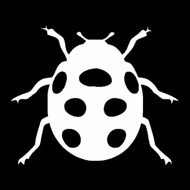 JIFENLI Pegatinas Para Automóviles 12Cmx9.8Cm Lady Bug Pegatina De Coche Hermosa Decoración Negro/Plata