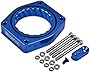 NICECNC Throttle Body Spacer Compatible with Chevrolet Silverado 1500 4.8 5.3 6.0 6.2 2007-2013, Avalanche 5.3 6.0 2007-2012, Compatible with GMC Sierra 1500 4.8 5.3 6.0, 2007-2012, Blue