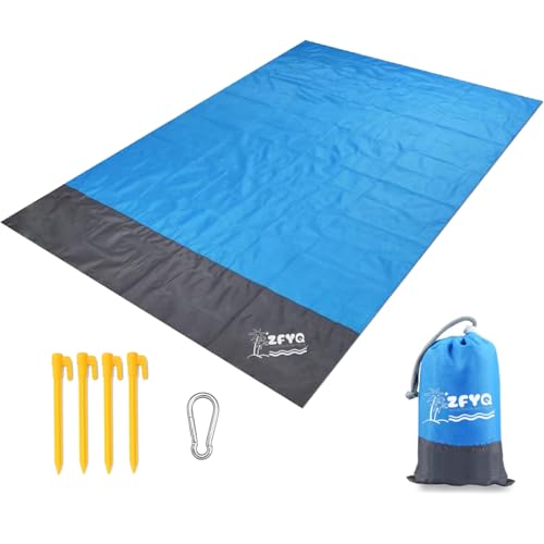 ZFYQ Picknickdecke 140 x 200 cm, Wasserdicht, mit 4 Erdnägel, für Strand, Camping, Picknick und Outdoor Reisen