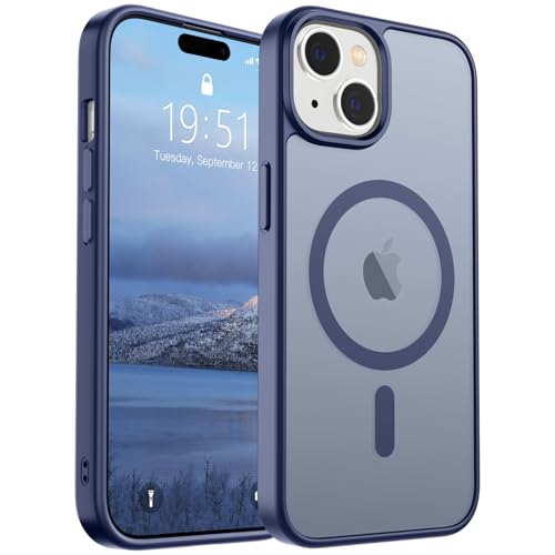 Image of SUPFINE Magnetic for iPhone 15 Case (Compatible with MagSafe) (Military Grade Drop Protection) Slim Translucent Matte Shockproof with Anti-Fingerprint Phone Case, Lavender Gray
