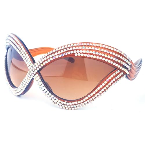 Oversized Bling Diamond Cat Eye Sunglasses for Women Fashion Crystal Rhinestone Cute Party Decorations Sun Glasses