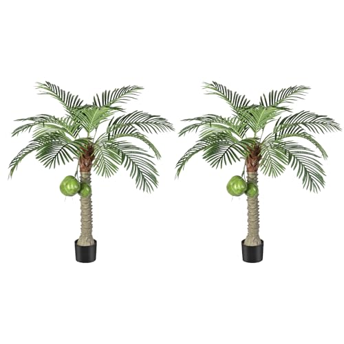 Artificial Phoenix Palm Tree with Coconut Fruit Outdoor Indoor Decor Large Faux Coconut Silk Palm...